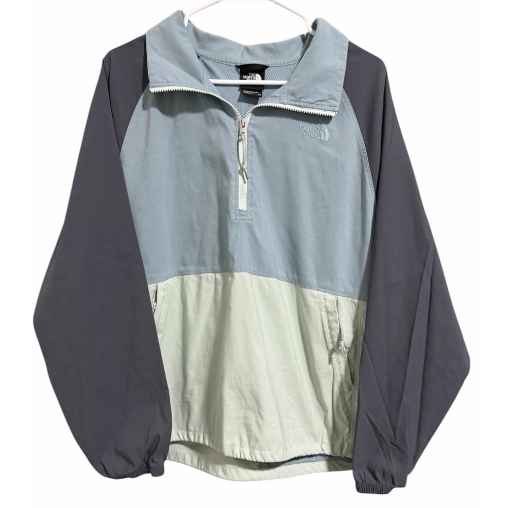 The North Face Womens Class V Windbreaker Jacket Blue/Jade/Grey Women's Size XXL